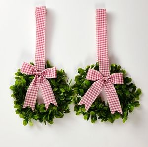 Buffalo plaid Wreath set pink